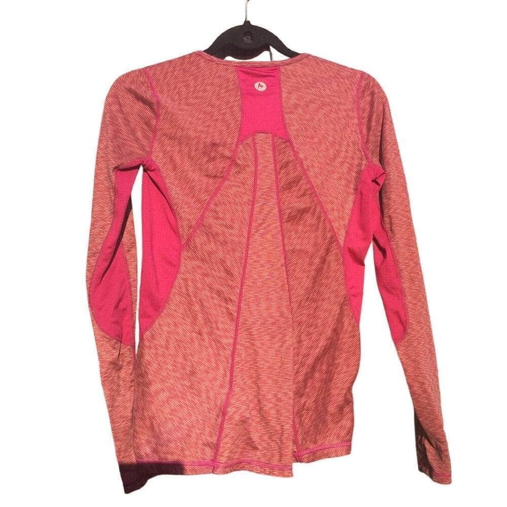 Marmot long sleeve shirt womens xs red baselayer core hiking camping thumb hole - Picture 4 of 10